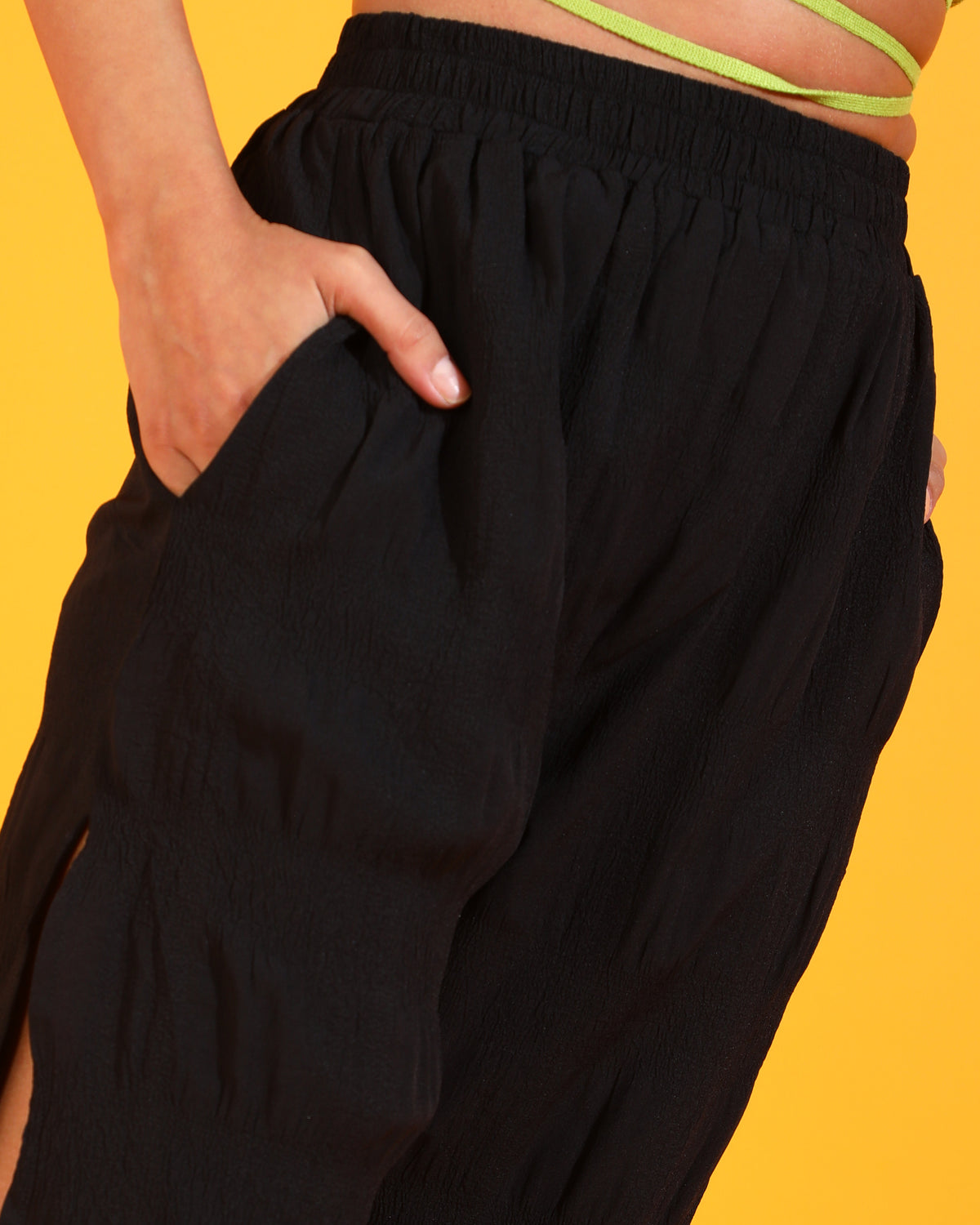 Women Regular Fit Black Polyester Trousers
