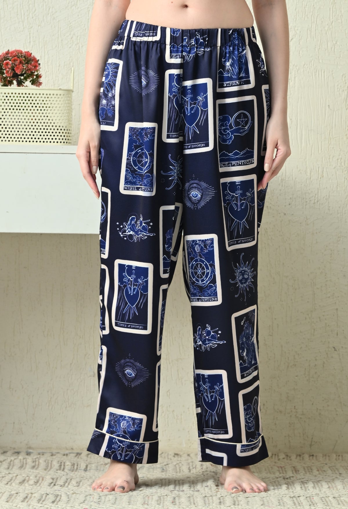 Women Shirt & Pyjama set Blue Printed