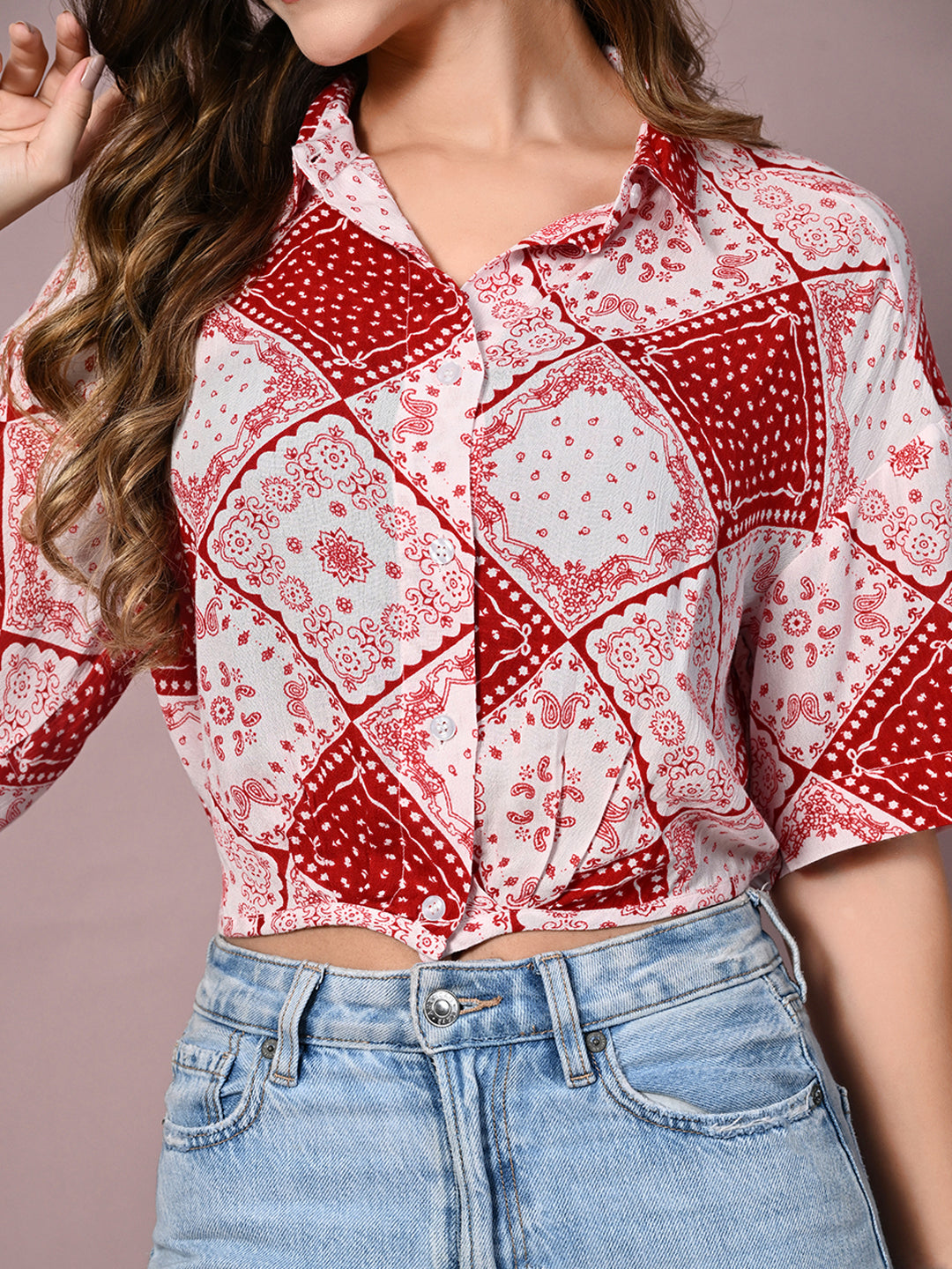 Women Slim Fit Printed Casual Shirt