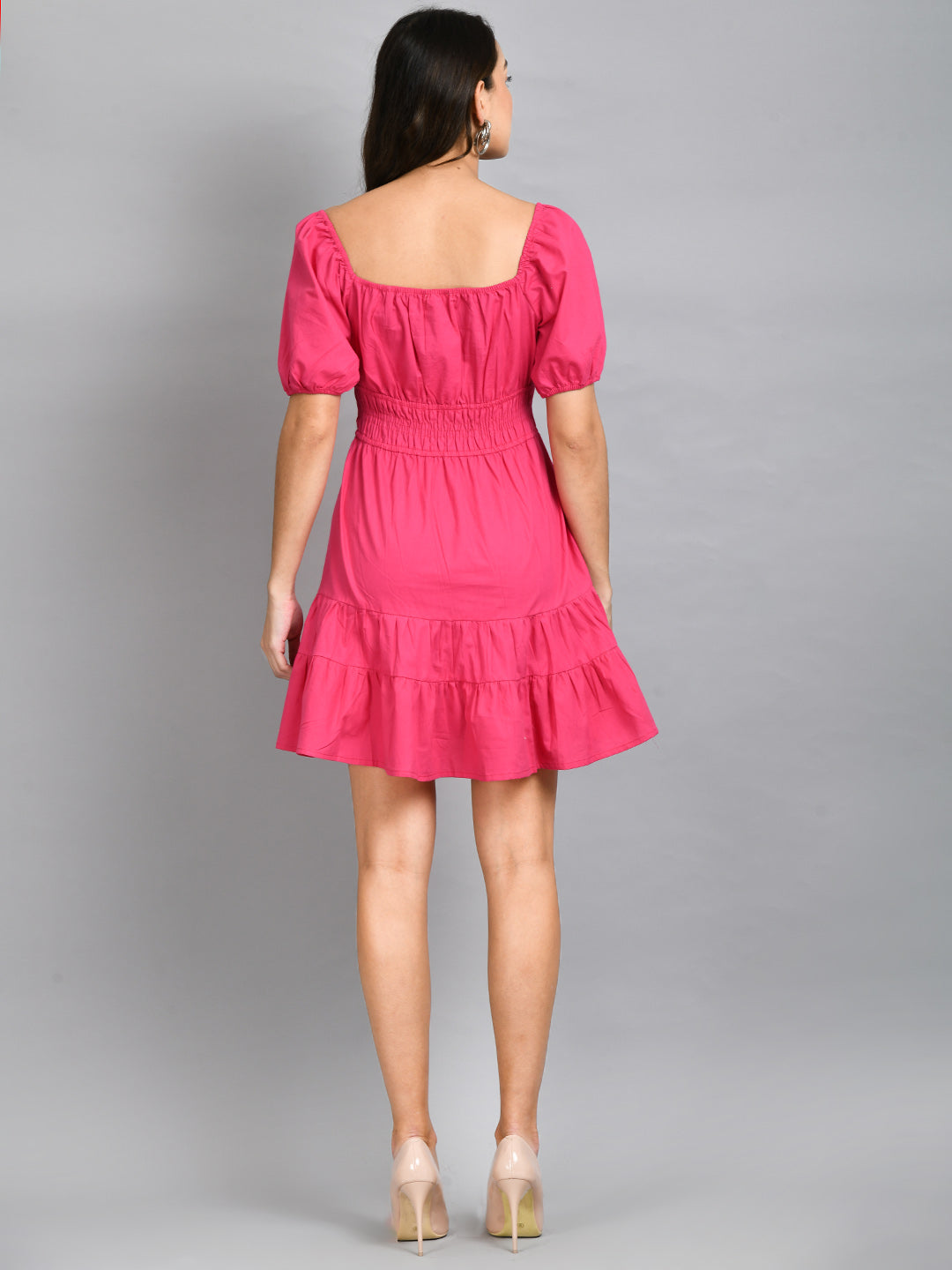 Women A-line Pink Mini/Short Dress