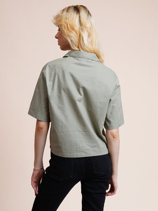 Women's Sage Green Boxy Top