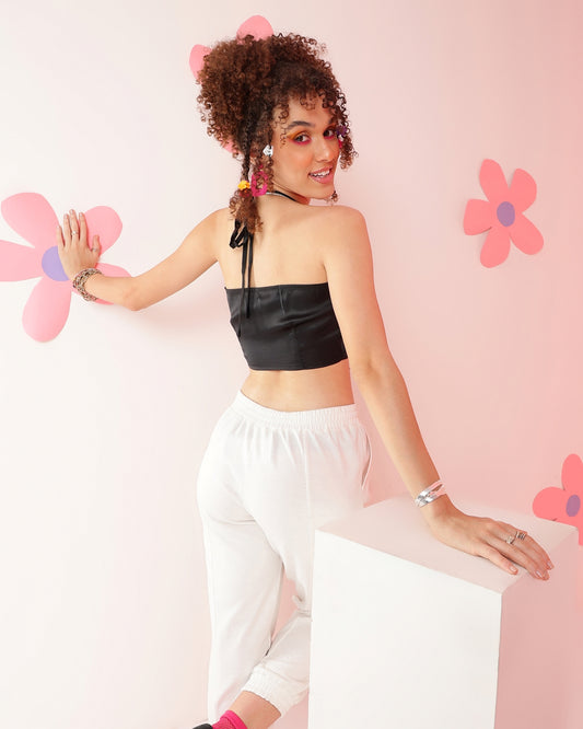 Casual Sleeveless Solid Women Black Top