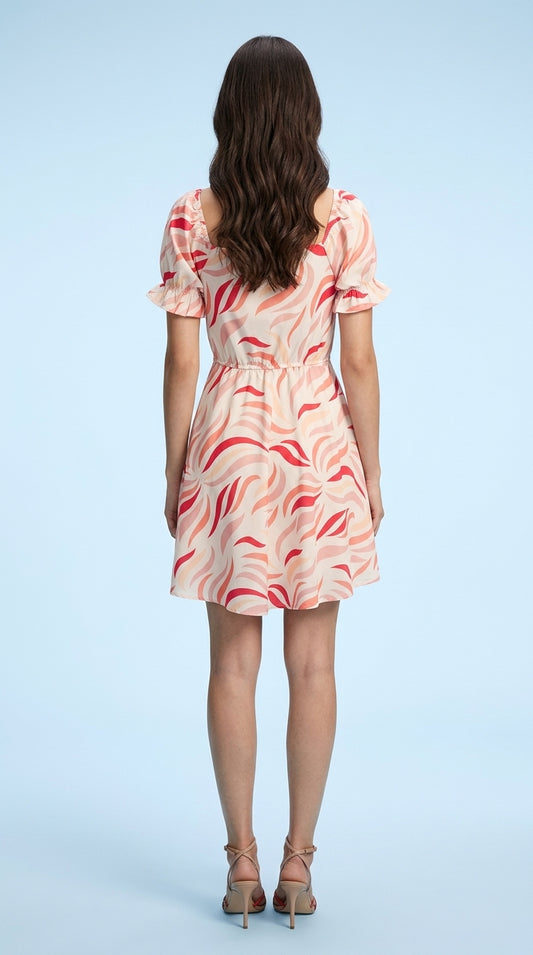 Women A-line Pink Mini/Short Dress