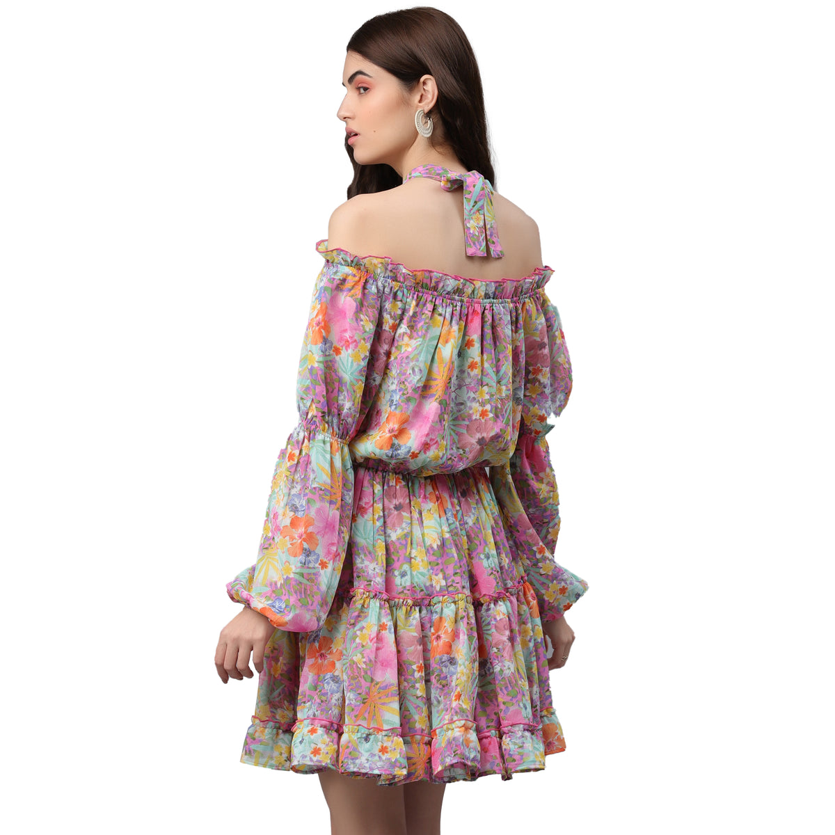 Women A-line Multicolor Above Knee/Mid Thigh Length Dress