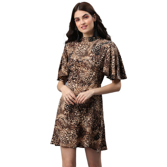 Women Fit and Flare Multicolor Above Knee/Mid Thigh Length Dress