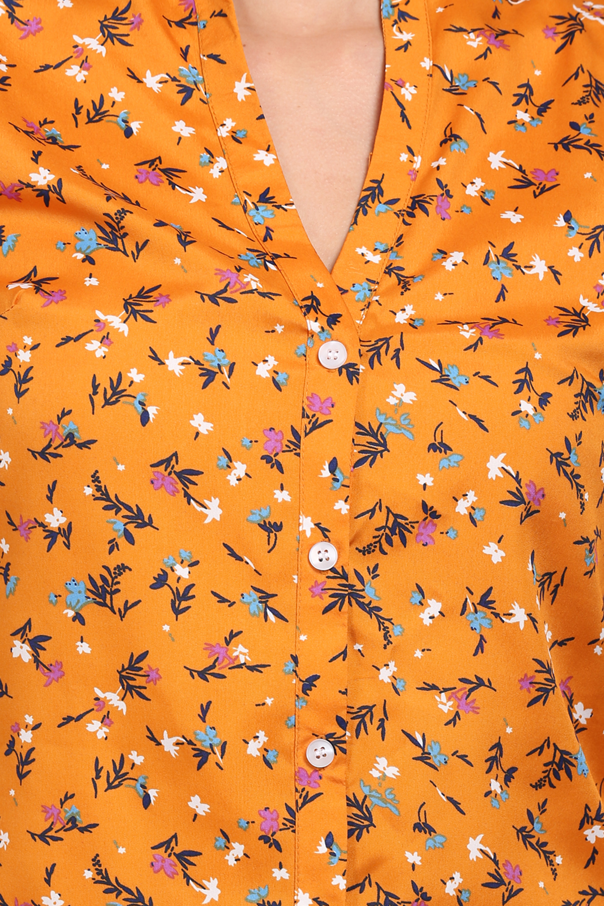 Casual Regular Sleeves Floral Print Women Yellow Top