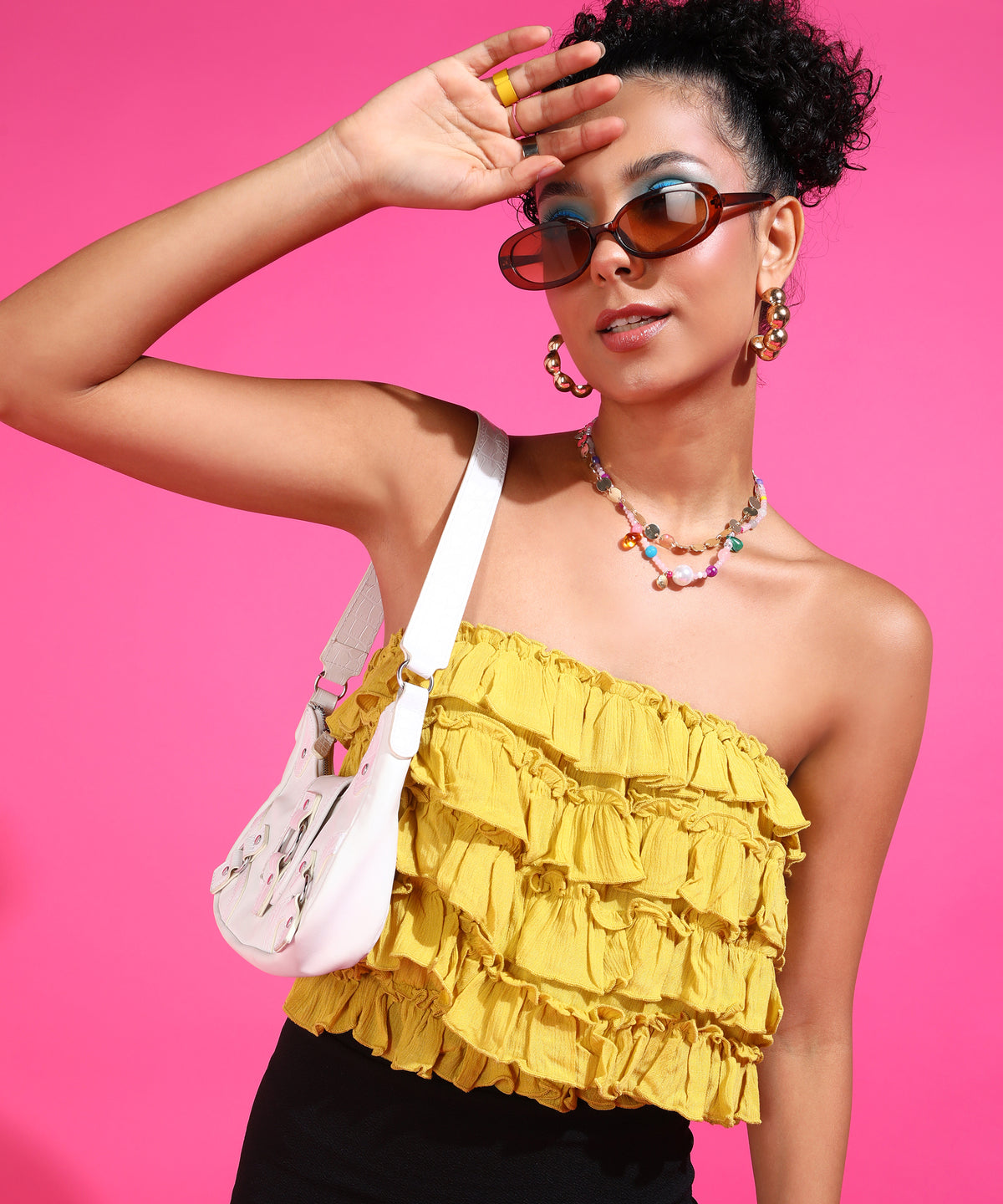 Casual Sleeveless Solid Women Yellow Top