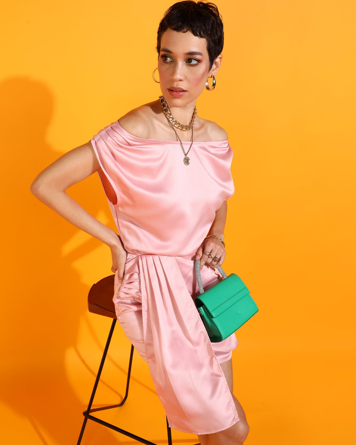 Women Bodycon Pink Mini/Short Dress