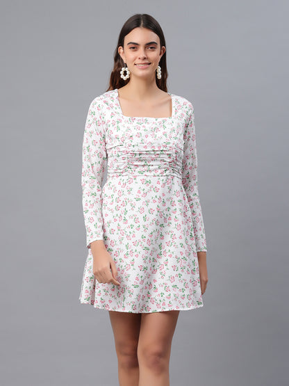 Women A-line Multicolor Above Knee/Mid Thigh Length Dress