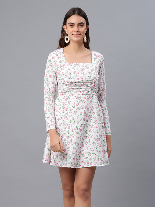 Women A-line Multicolor Above Knee/Mid Thigh Length Dress