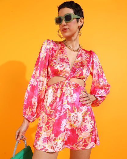 Women Bodycon Pink Mini/Short Dress