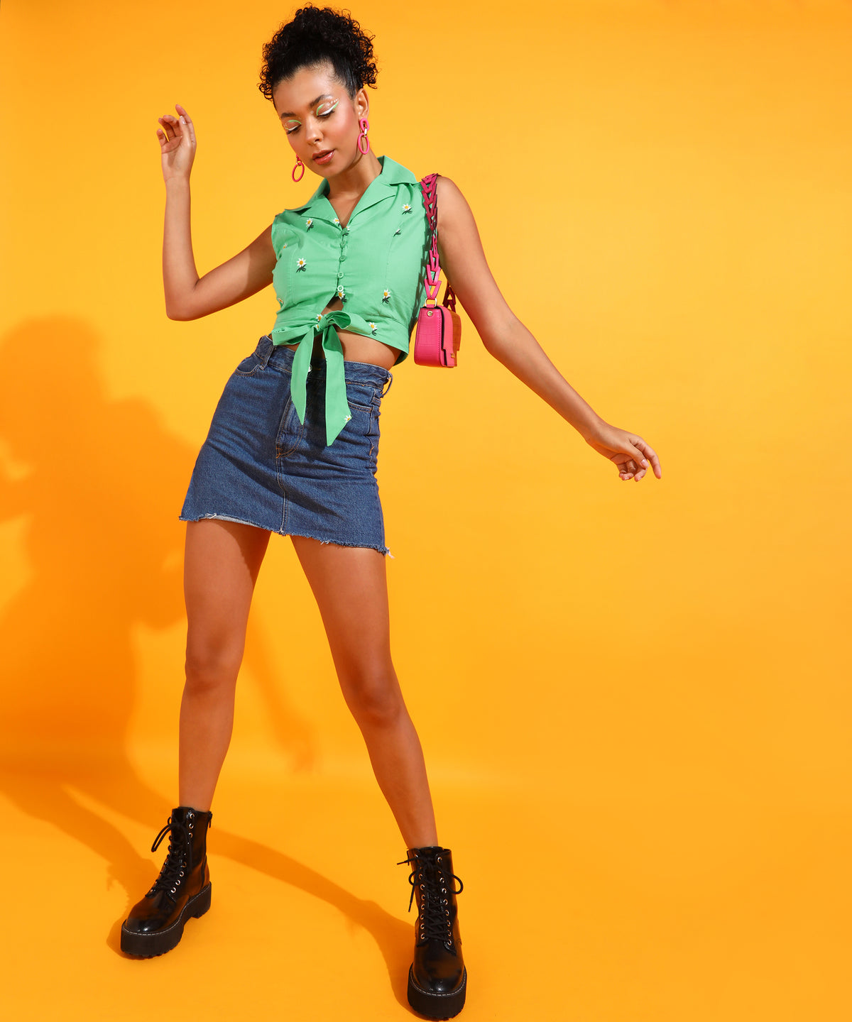 Casual Sleeveless Solid Women Green Top