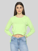 Women's Lime D-Ring Crop Sweat Top