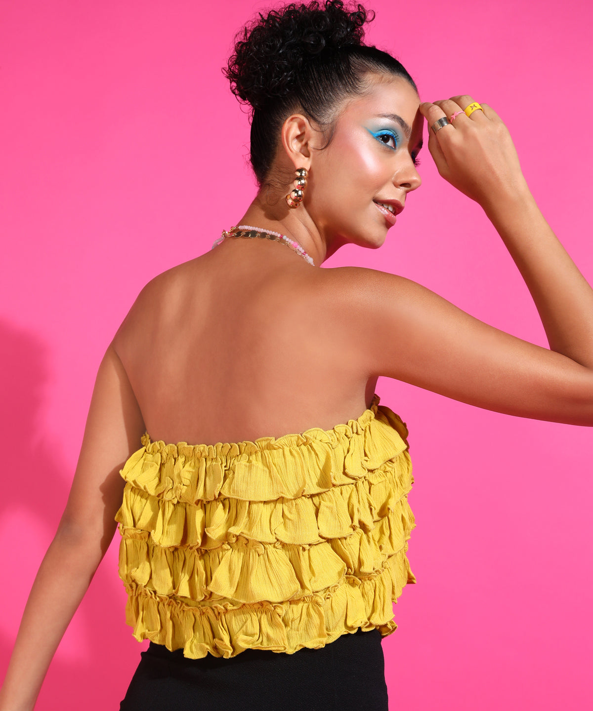 Casual Sleeveless Solid Women Yellow Top