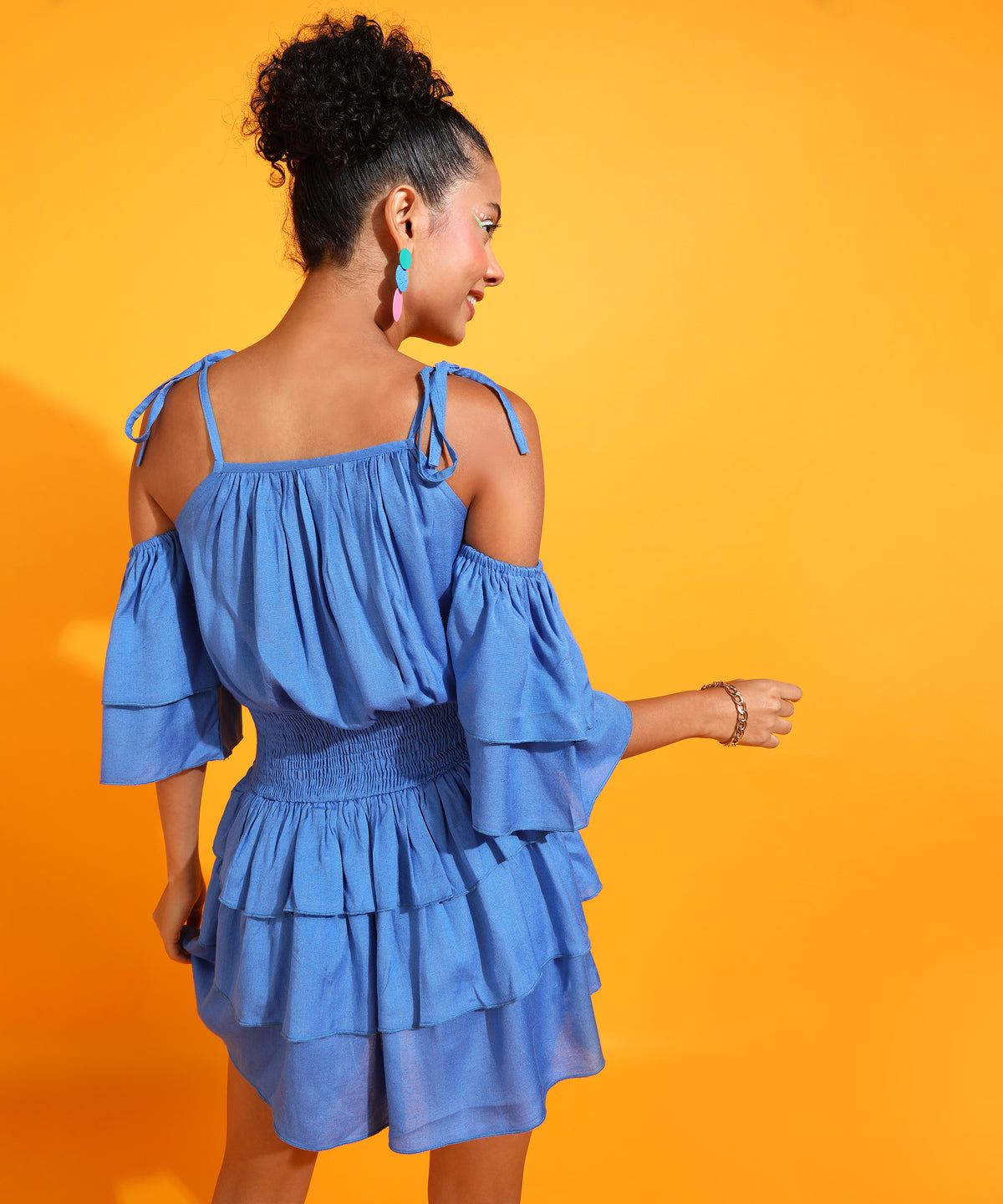 Women Fit and Flare Blue Mini/Short Dress