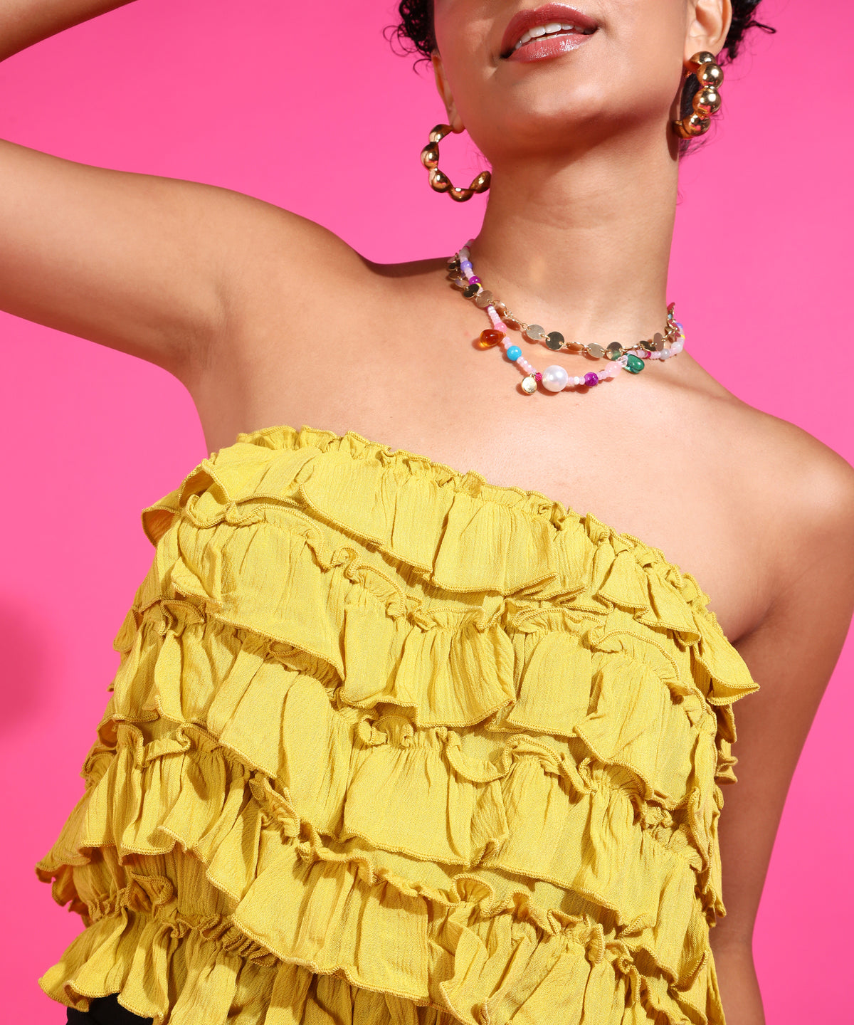 Casual Sleeveless Solid Women Yellow Top