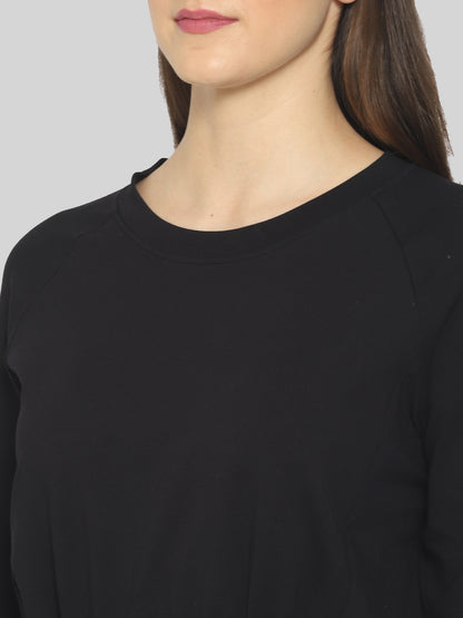 Women Full Sleeve Solid Sweatshirt