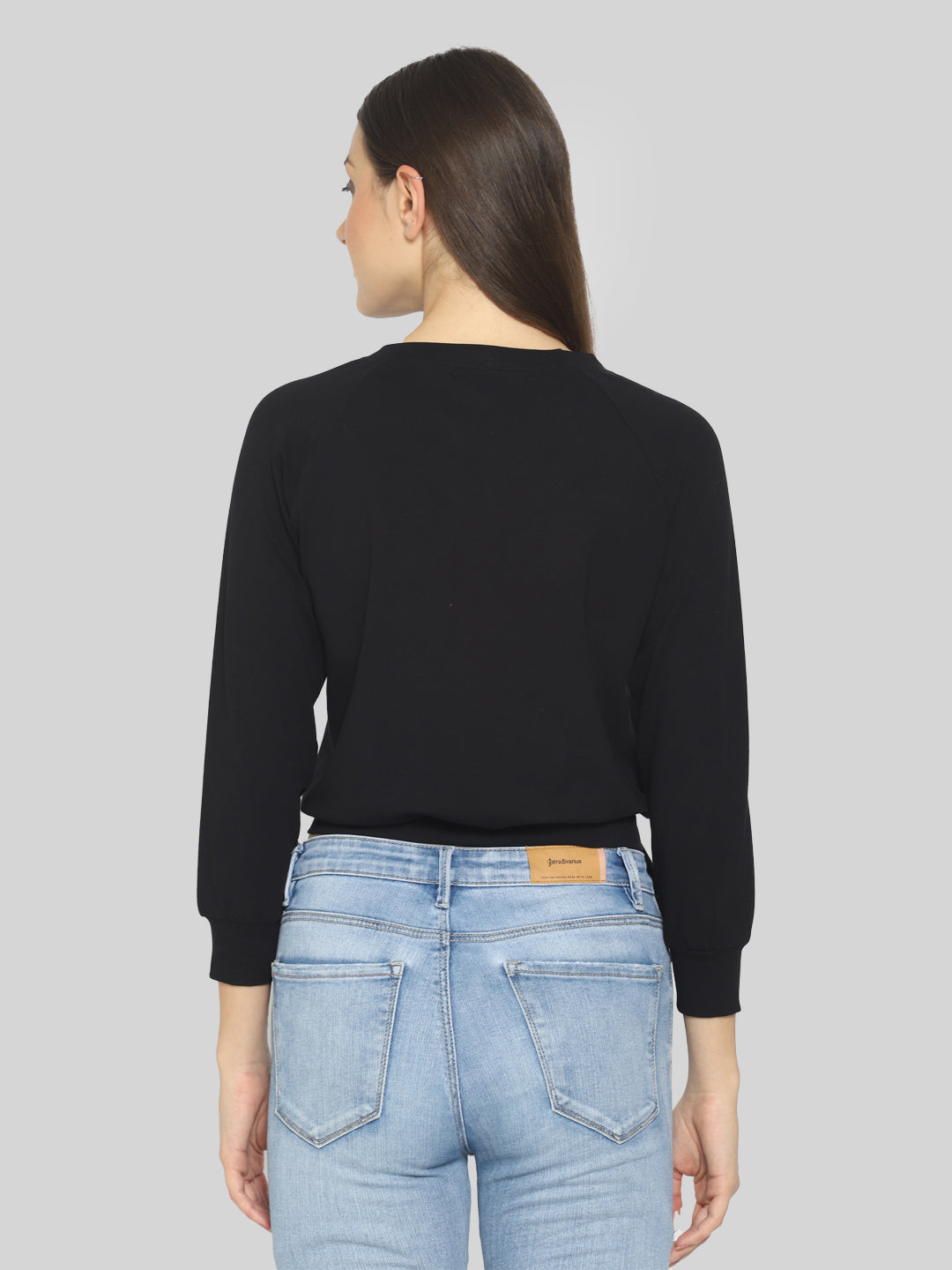 Women Full Sleeve Solid Sweatshirt