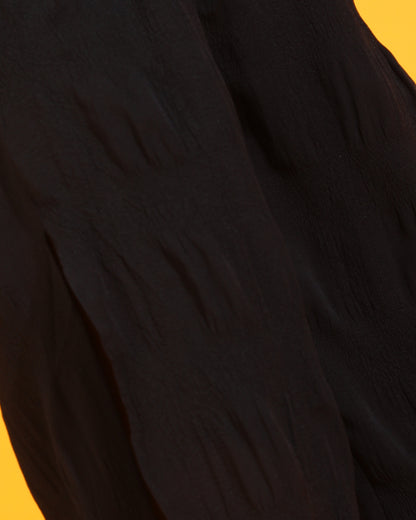 Women Regular Fit Black Polyester Trousers