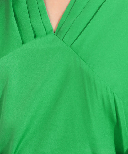 Casual Regular Sleeves Solid Women Green Top