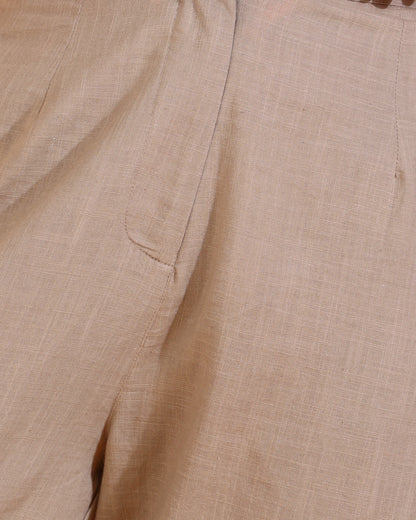 Women Regular Fit Brown Pure Cotton Trousers