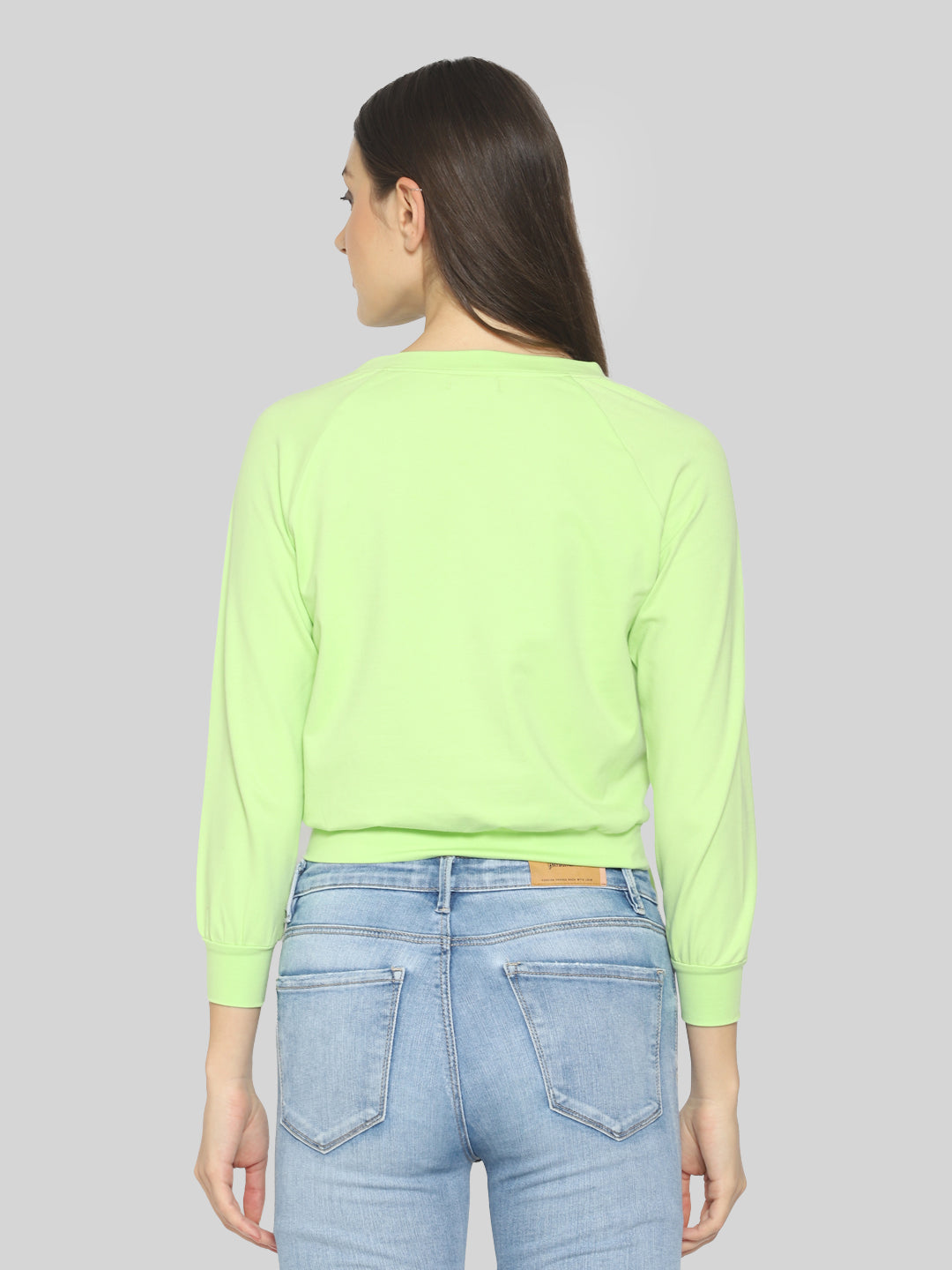 Women Full Sleeve Solid Sweatshirt