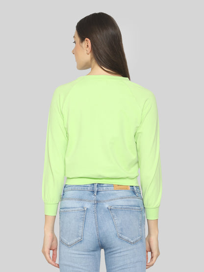 Women Full Sleeve Solid Sweatshirt