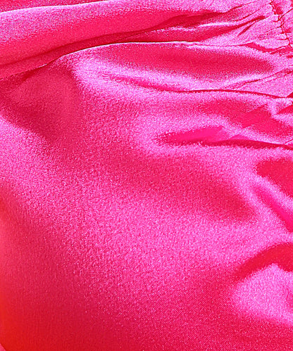 Party Puff Sleeves Solid Women Pink Top