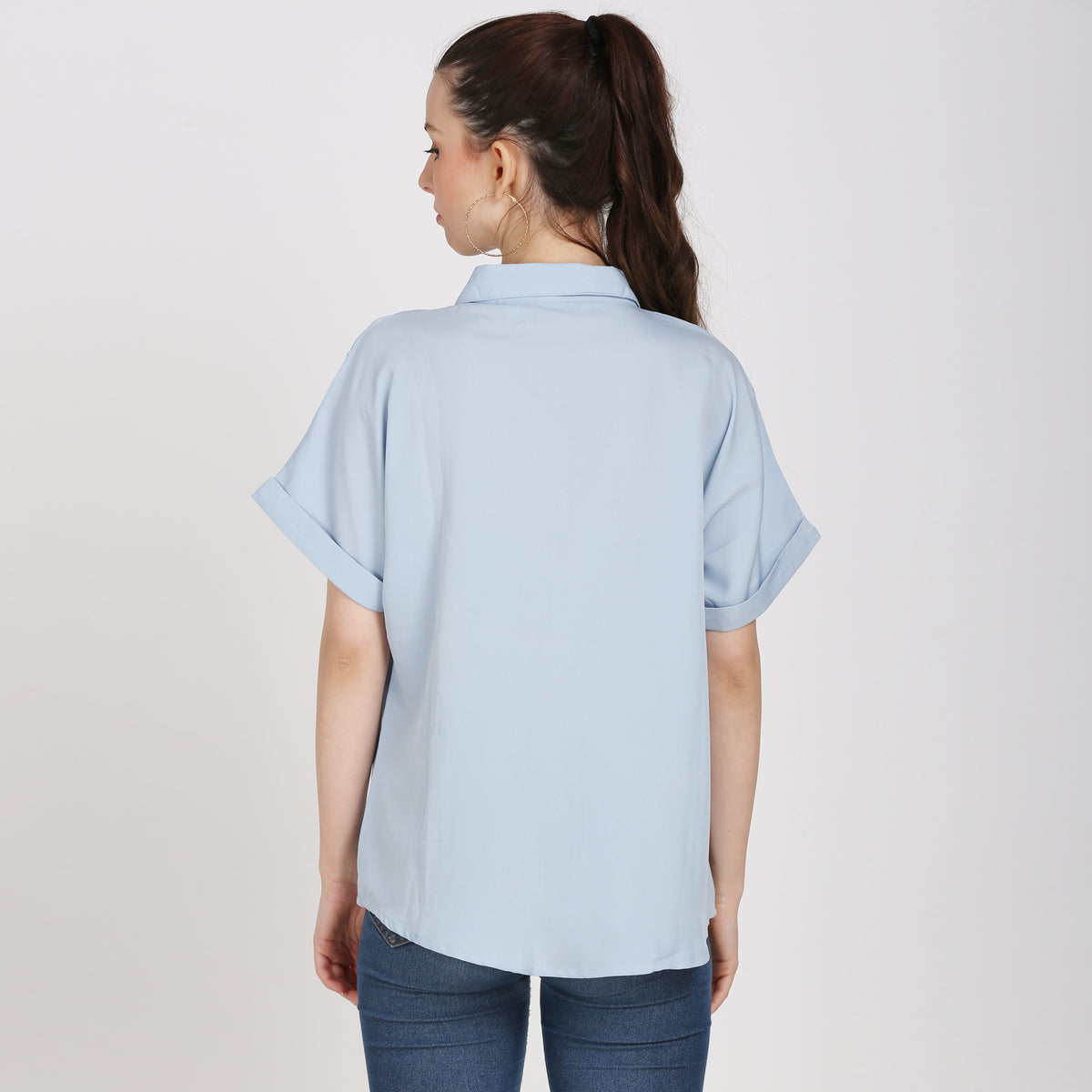 Women Regular Fit Solid Button Down Collar Casual Shirt