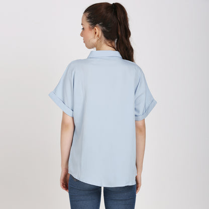 Women Regular Fit Solid Button Down Collar Casual Shirt