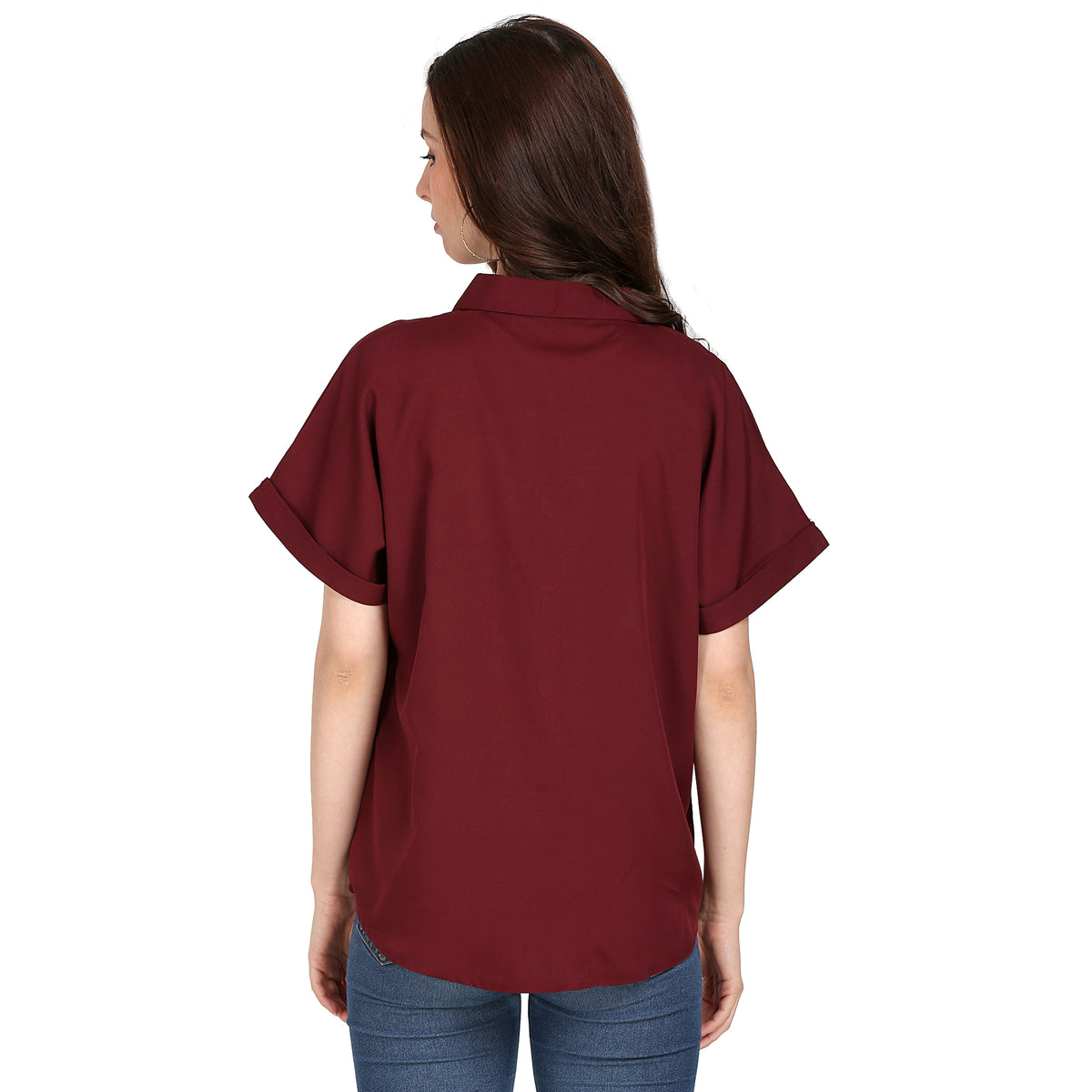Women Regular Fit Solid Button Down Collar Casual Shirt
