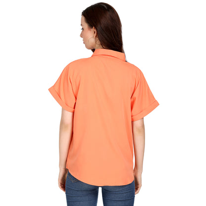 Women Regular Fit Solid Button Down Collar Casual Shirt