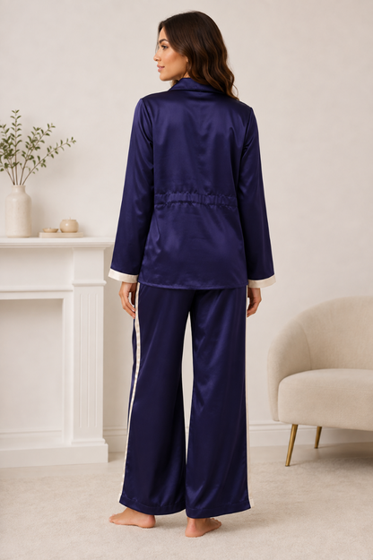 Women Shirt & Pyjama set Blue Solid