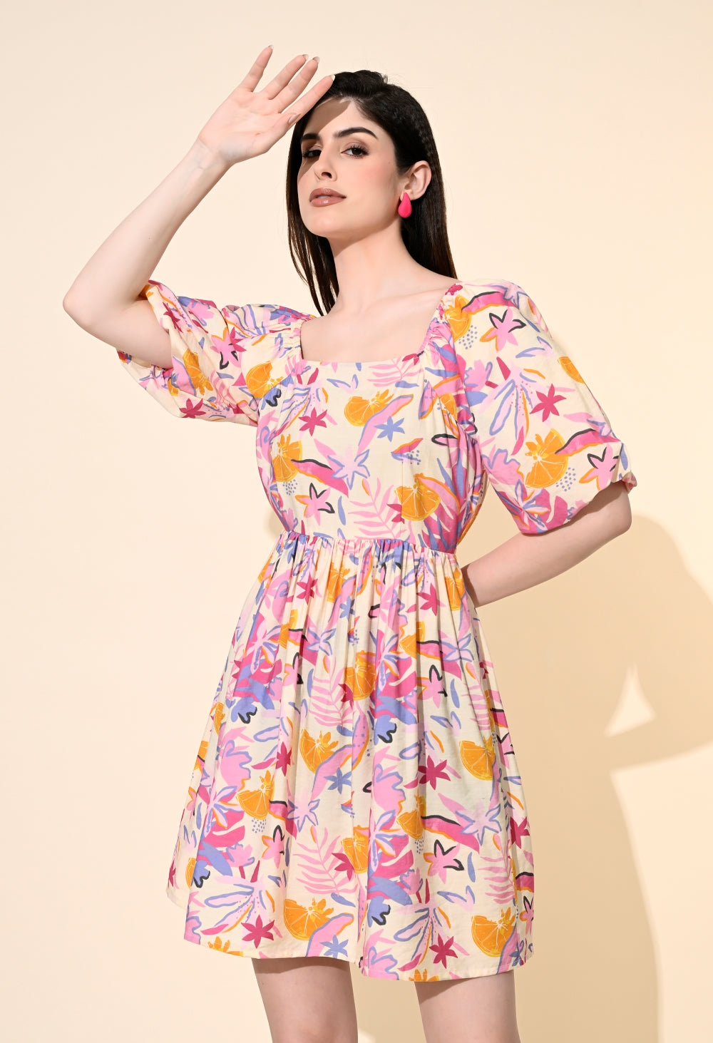 Women A-line Pink Mini/Short Dress
