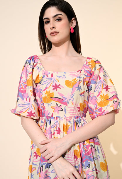 Women A-line Pink Mini/Short Dress