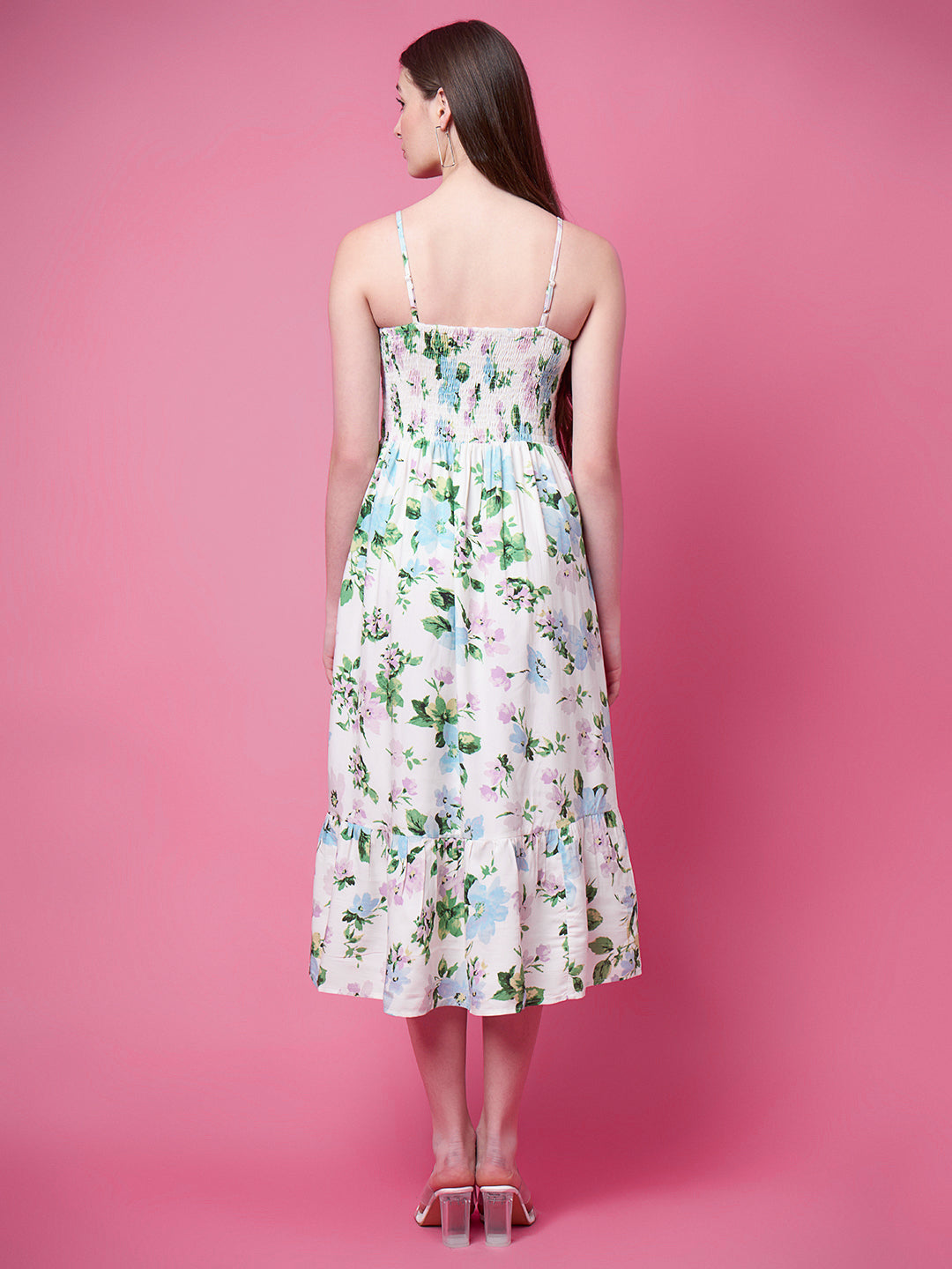 Women Fit and Flare Green Knee Length Dress