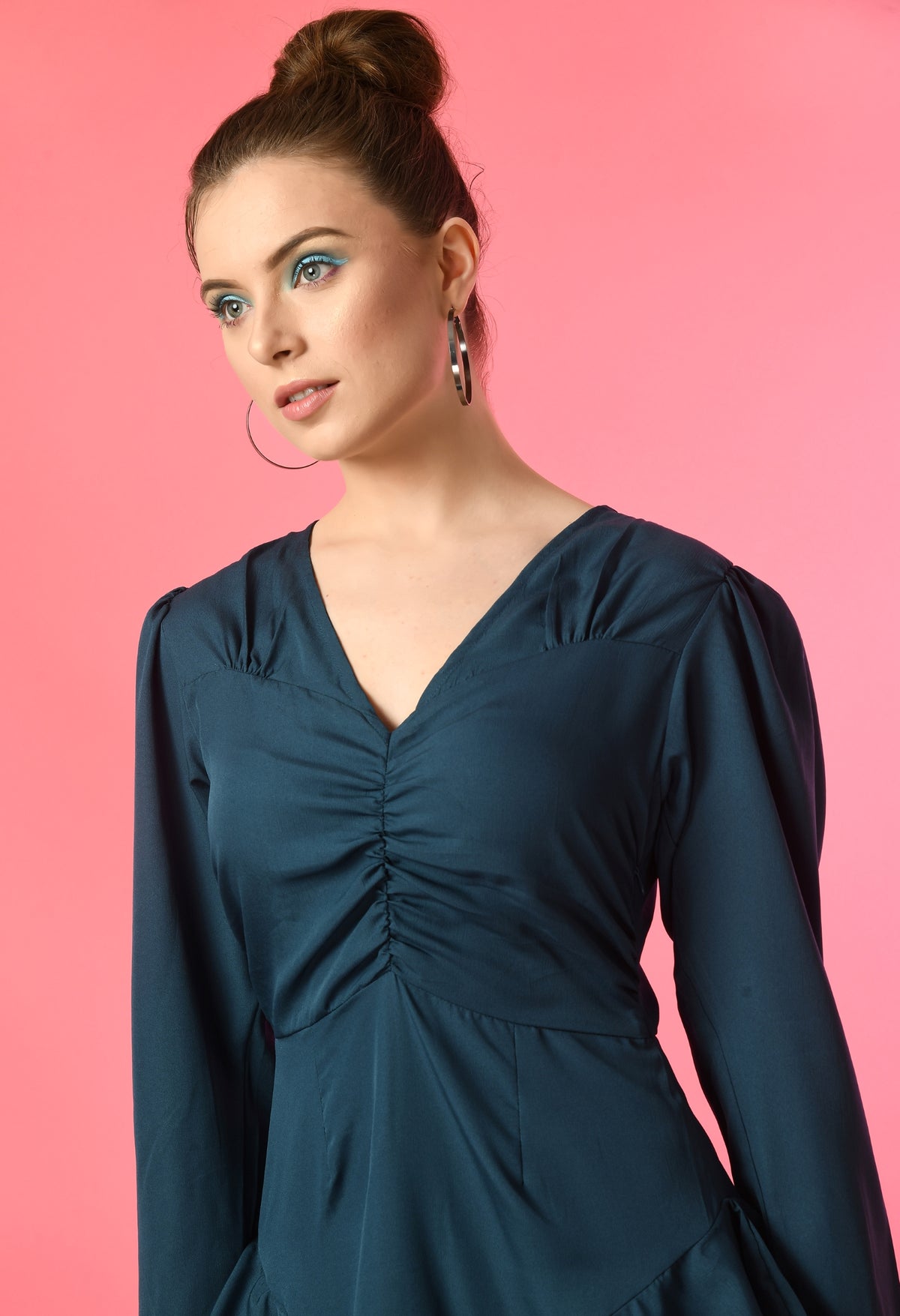 Women Fit and Flare Dark Blue Mini/Short Dress