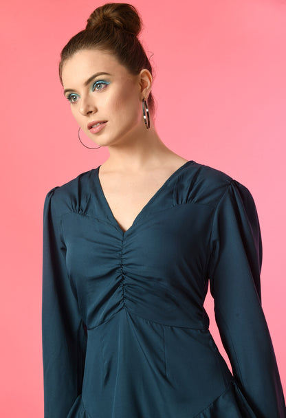Women Fit and Flare Dark Blue Mini/Short Dress