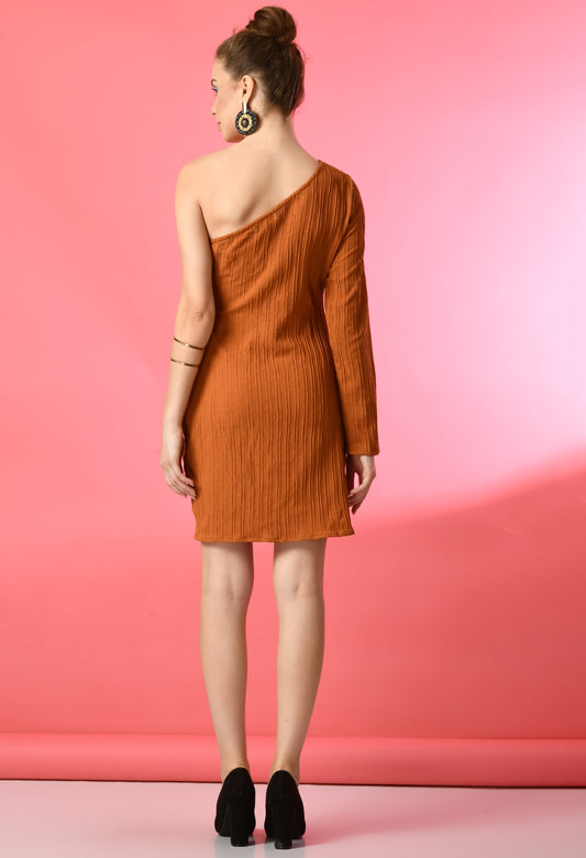 Women Bodycon Brown Mini/Short Dress