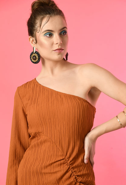 Women Bodycon Brown Mini/Short Dress