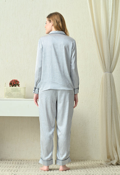 Women Shirt & Pyjama set White Printed