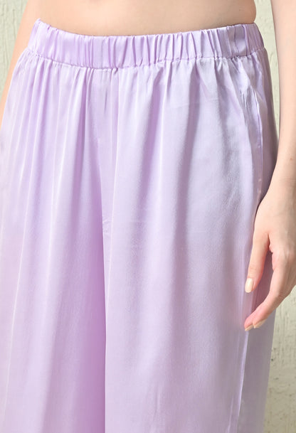Women Shirt & Pyjama set Purple Solid