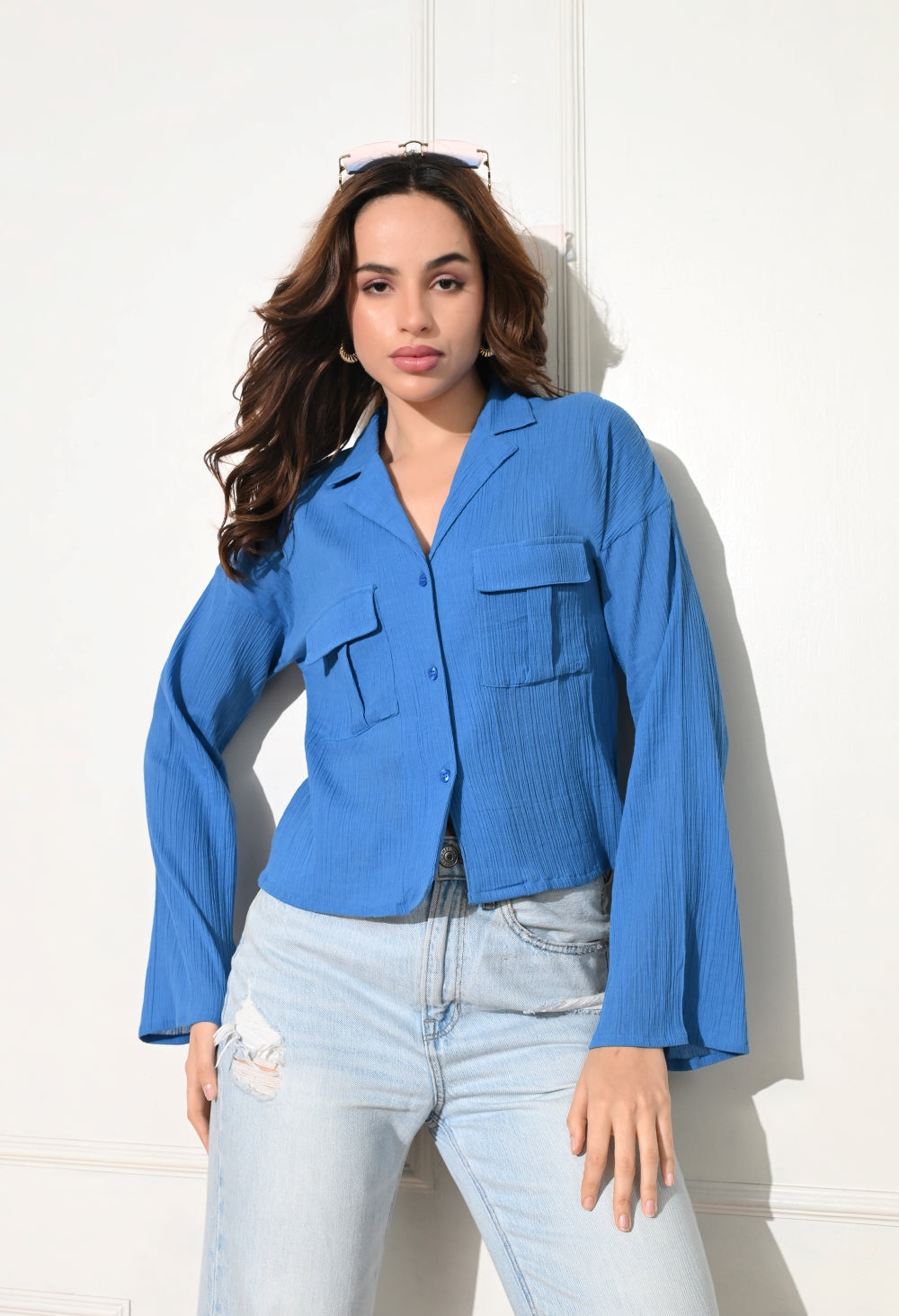 Women Regular Fit Solid Party Shirt