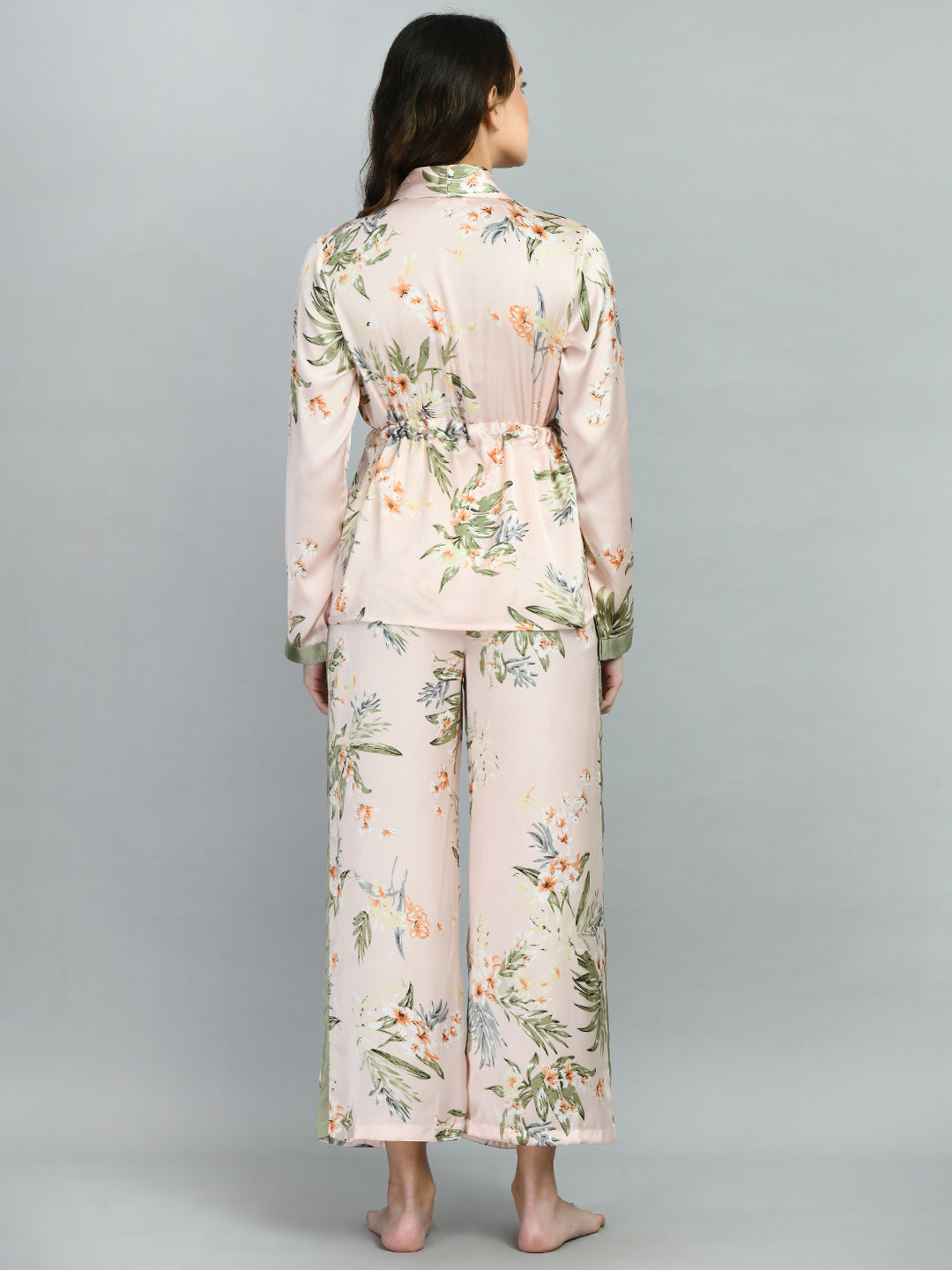Women Shirt & Pyjama set Pink Printed