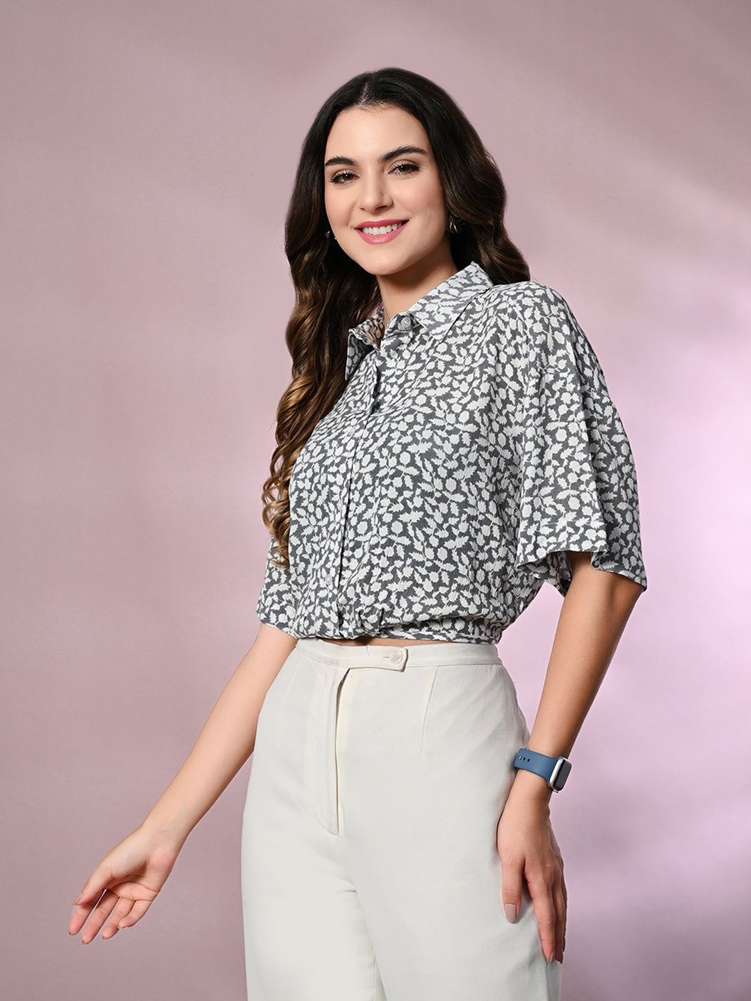 Women Slim Fit Printed Casual Shirt
