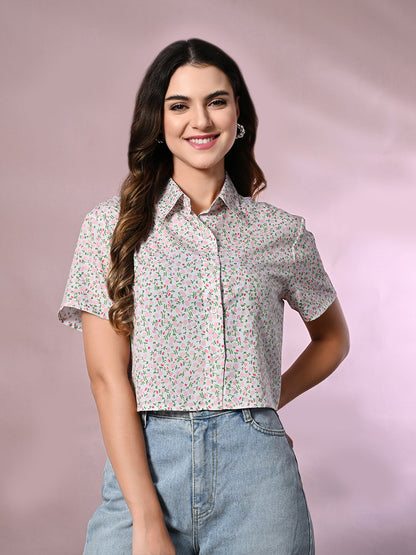 Women Regular Fit Solid Button Down Collar Casual Shirt