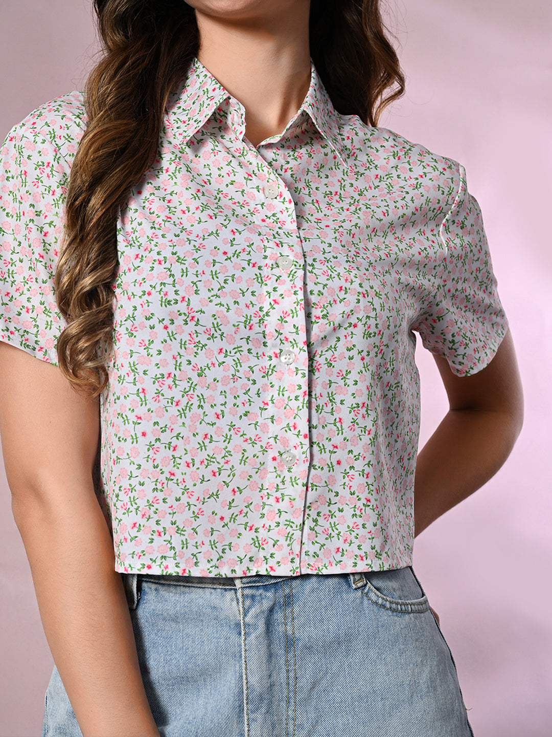 Women Regular Fit Solid Button Down Collar Casual Shirt