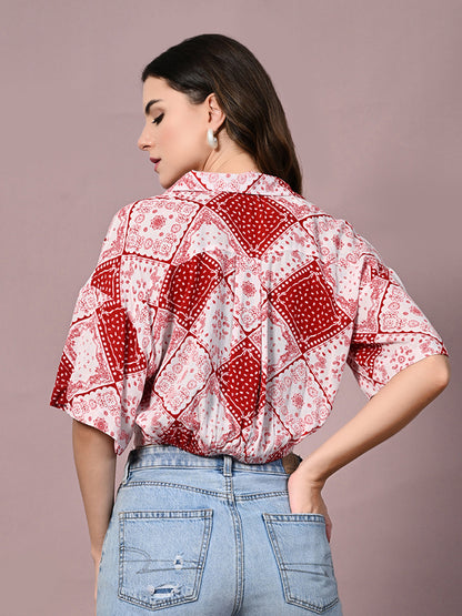 Women Slim Fit Printed Casual Shirt