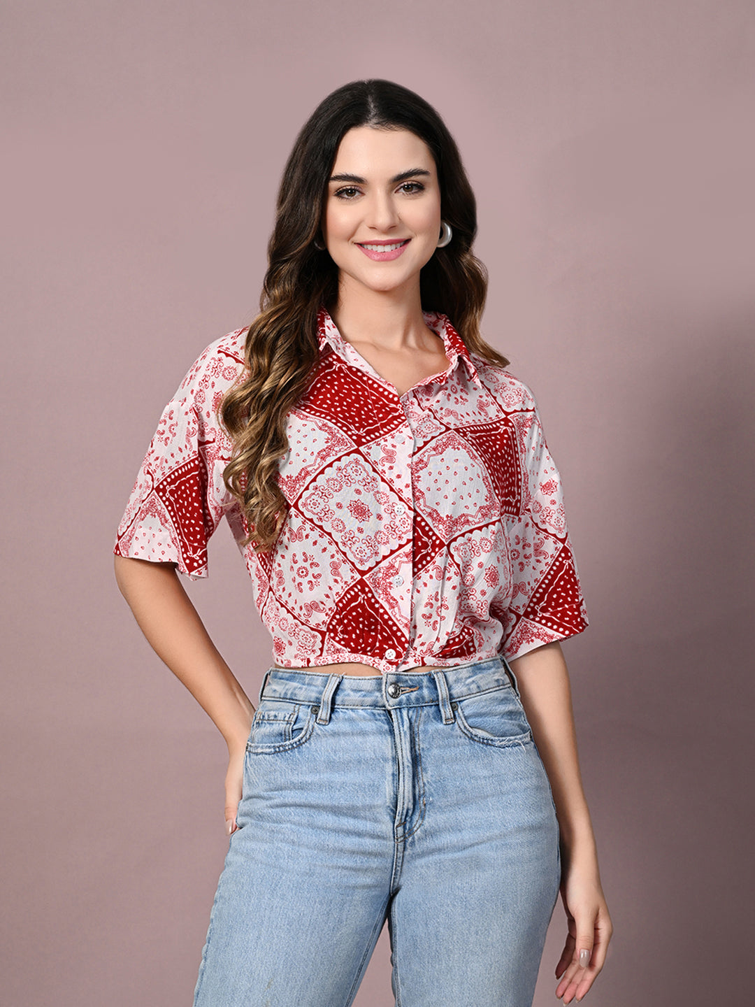 Women Slim Fit Printed Casual Shirt