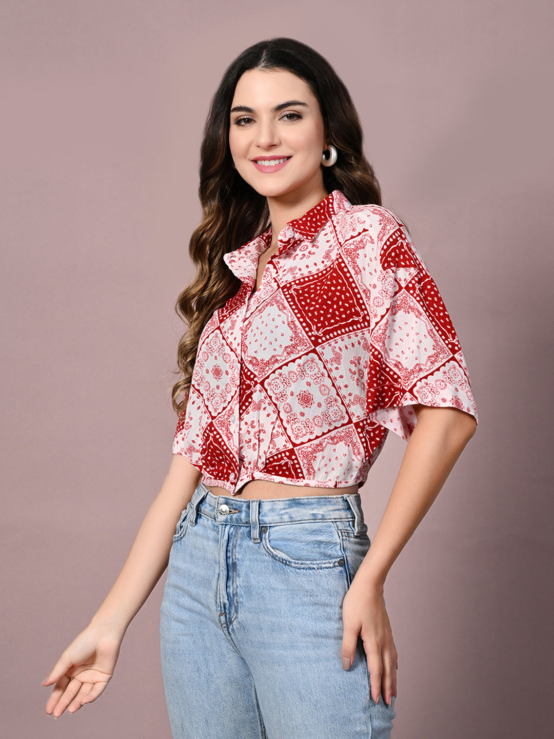 Women Slim Fit Printed Casual Shirt